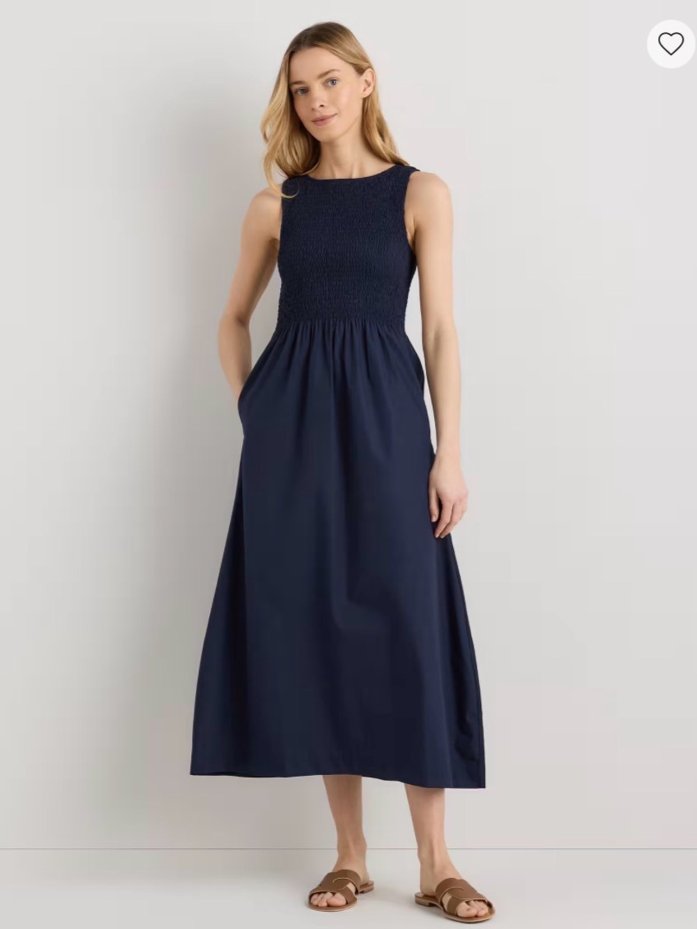 Quince Navy Blue Sleeveless Maxi Dress